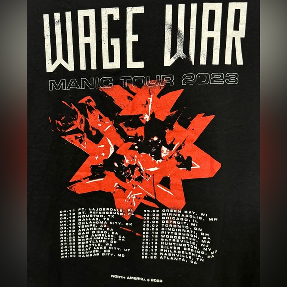 Awesome Wage War Manic Tour 2023 Men’s M Concert T-Shirt MINTY Metalcore Metal - Picture 4 of 4
